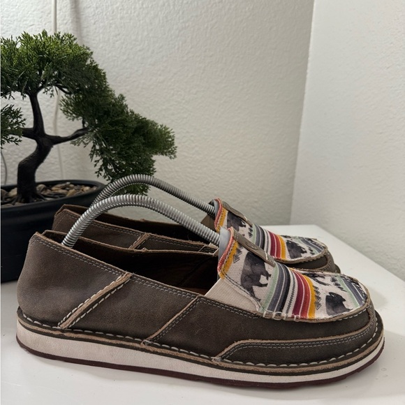 Ariat Brown and Multicolor Buffalo Print Loafers - Picture 2 of 8
